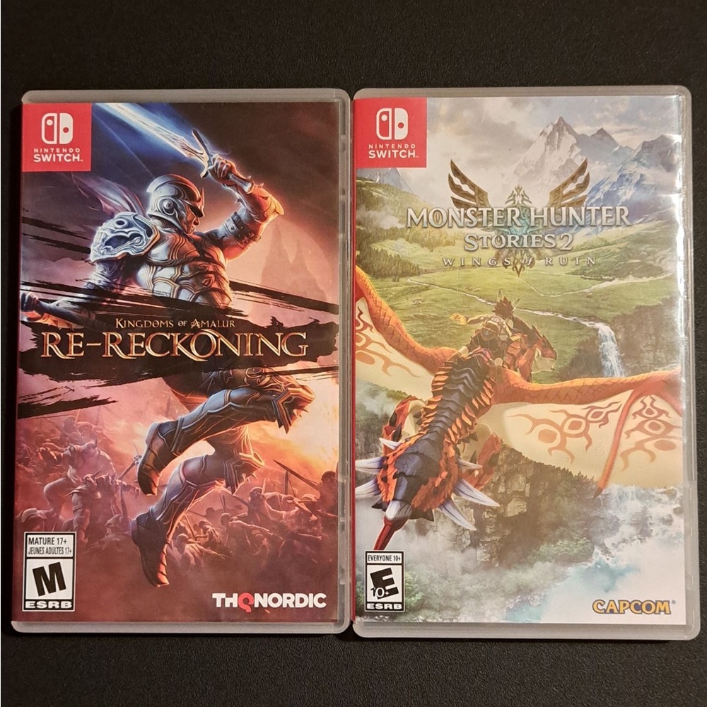 NINTENDO SWITCH MONSTER HUNTER STORIES 2 and KINGDOMS OF AMALUR RE -RECKONING